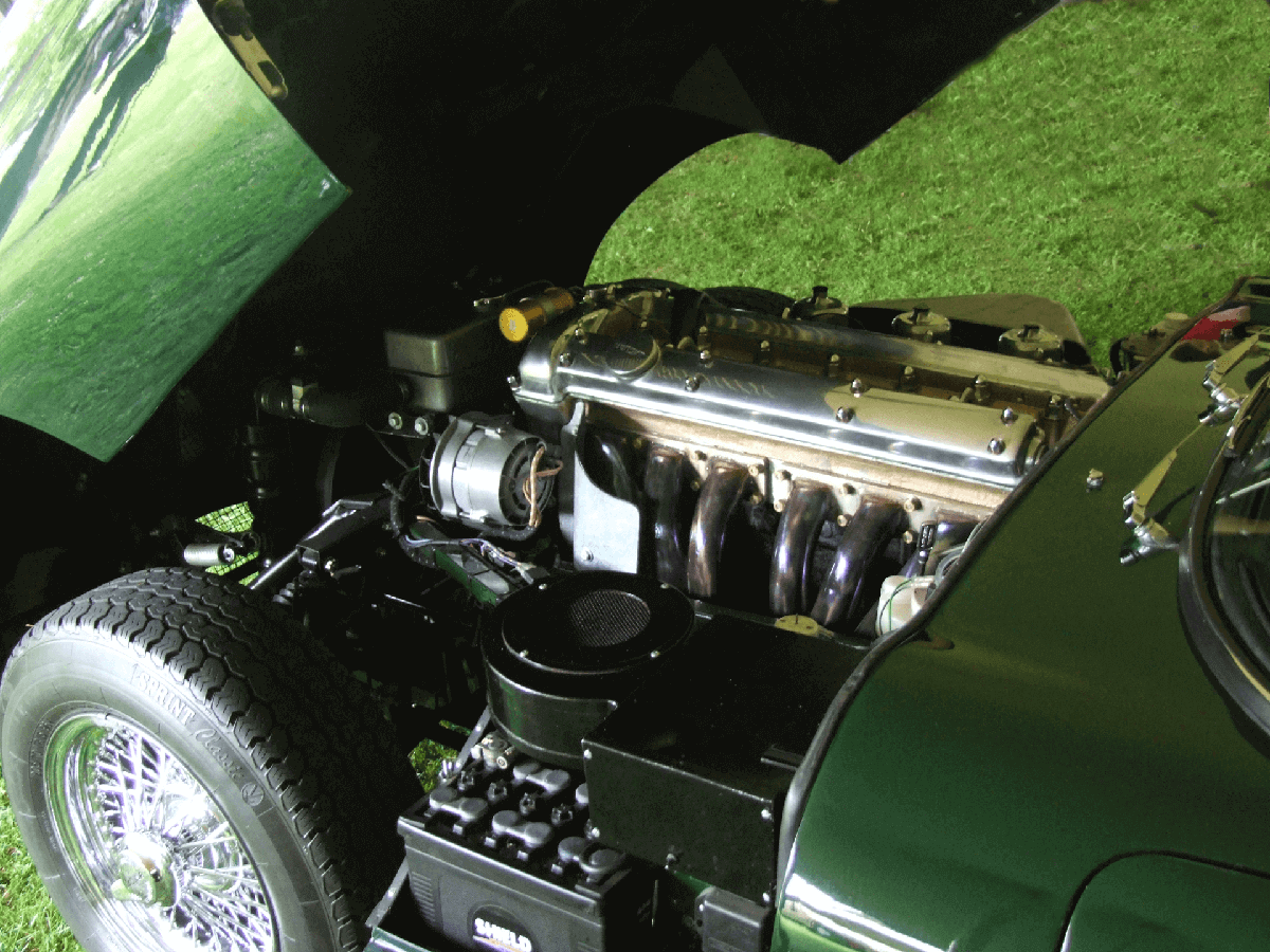 Jaguar E-type engine bay