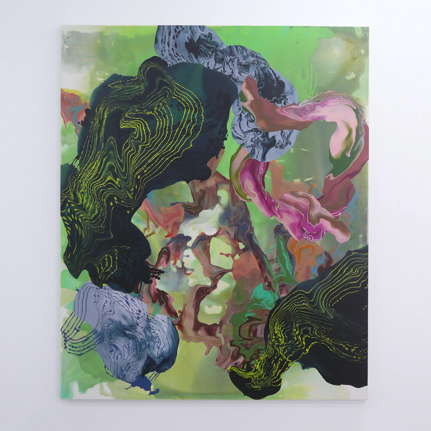 In the Woods (Large Green), 2011, synthetic polymer paint on canvas, 168 x 122cm.