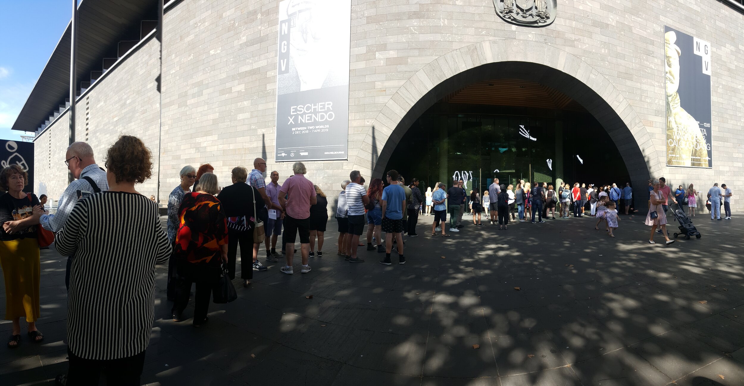 Waiting in Line at the NGV before opening. January 2019