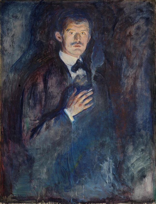 Self Portrait with Cigarette. Edvard Munch