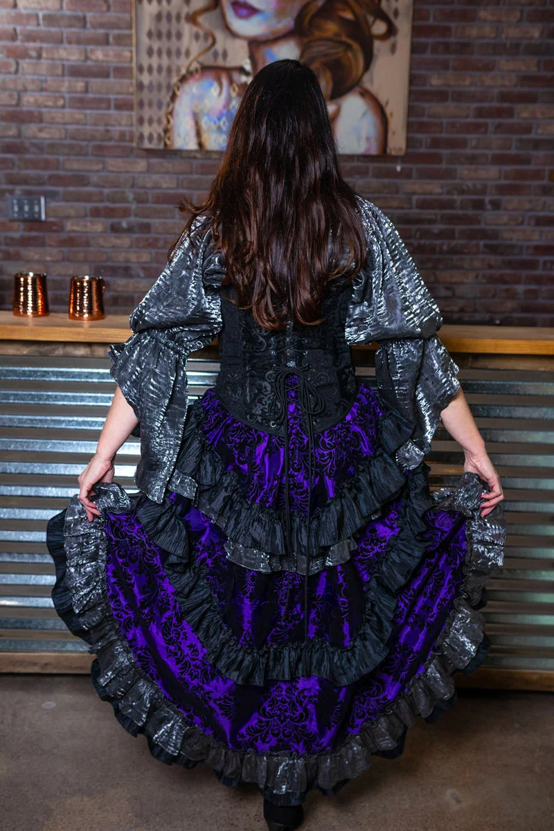 Purple and Black Corset Costume  Silver Leaf Costumes | Handmade Designer  Costumes