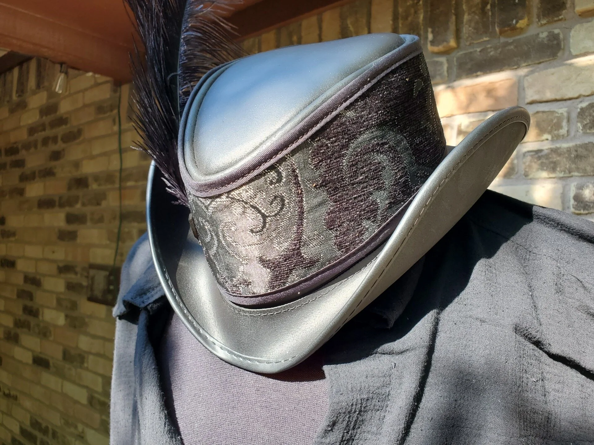 Leather Pirate Captain's Hat - Silver and Red