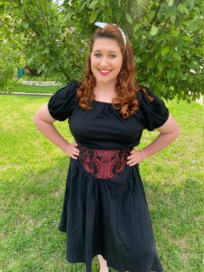 Shirt Dress With Corset Belt Elastic Belts Corset Belt Plus Size Dresses  With Belts SUOSDEY Corset