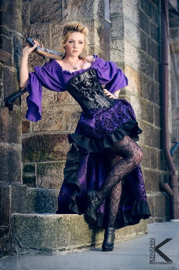 Purple Cotton Chemise  Silver Leaf Costumes | Handmade Designer Costumes