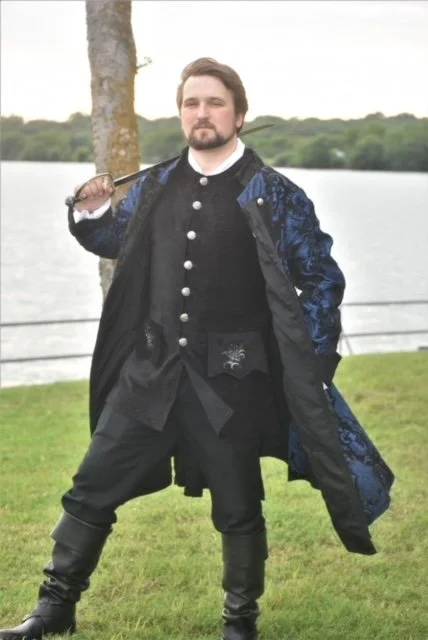 Blue and Black Captains Coat