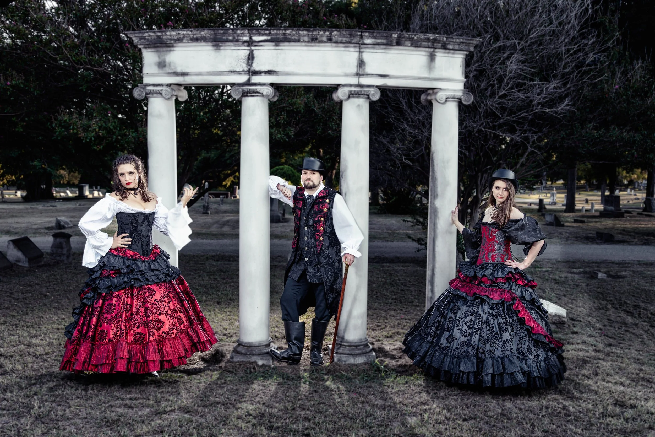 Burgundy and Black Renaissance Ballgown — Silver Leaf Costumes