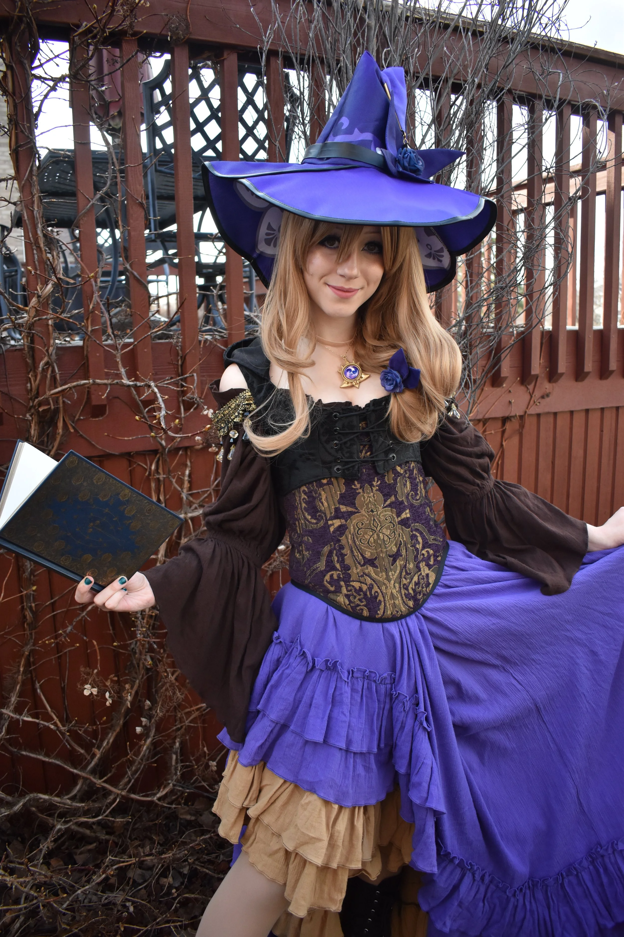 Black and Black Boho Corset Vest with Hood