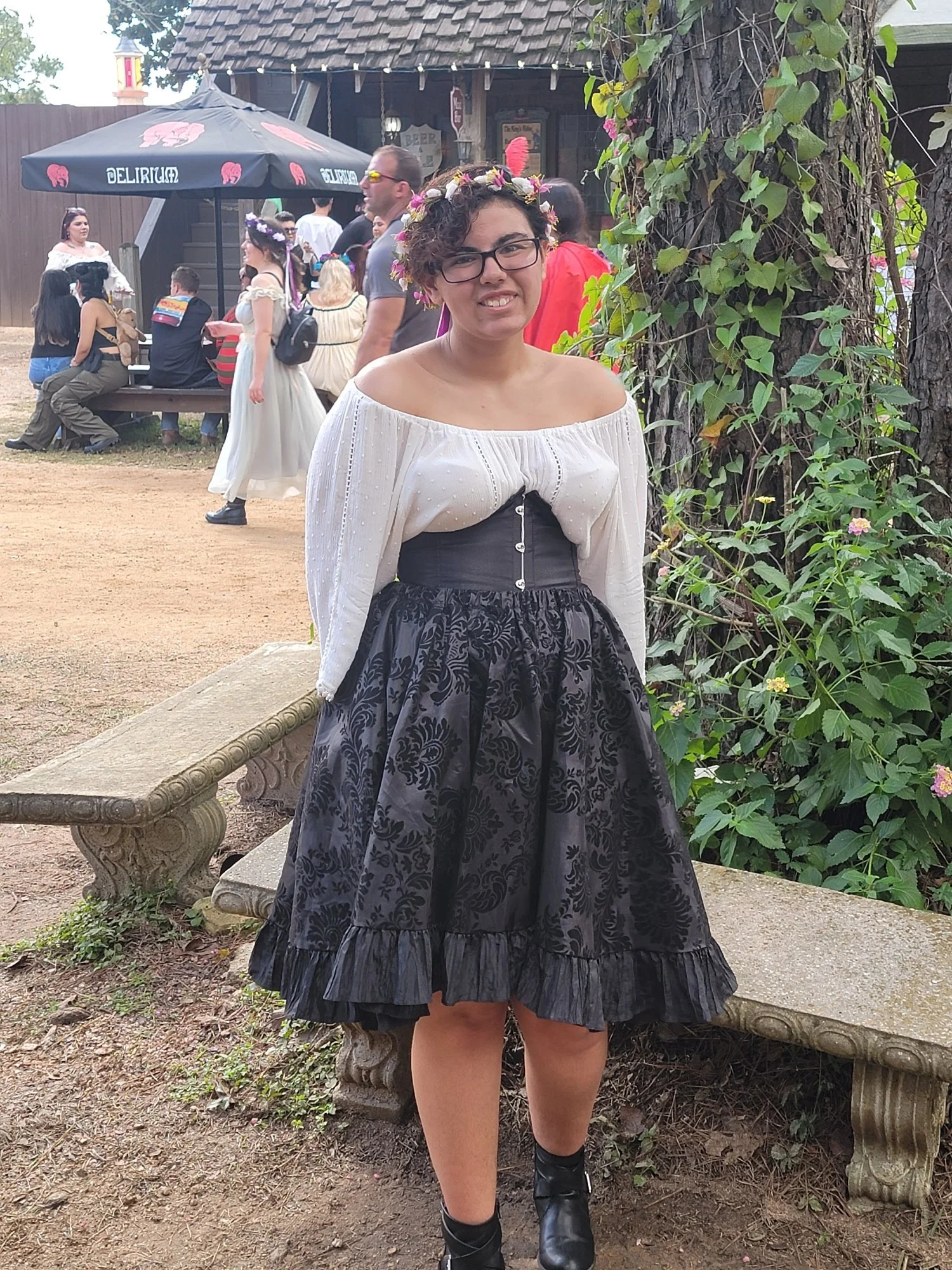 Alice Skirt Flocked Fabric