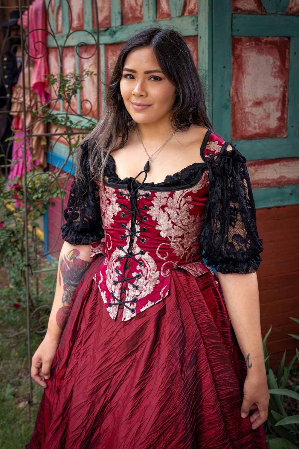 steampunk victorian corset women's dark blue and black angel dress Black Deep-V Ball Gown Simple Prom Dress – Sassymyprom