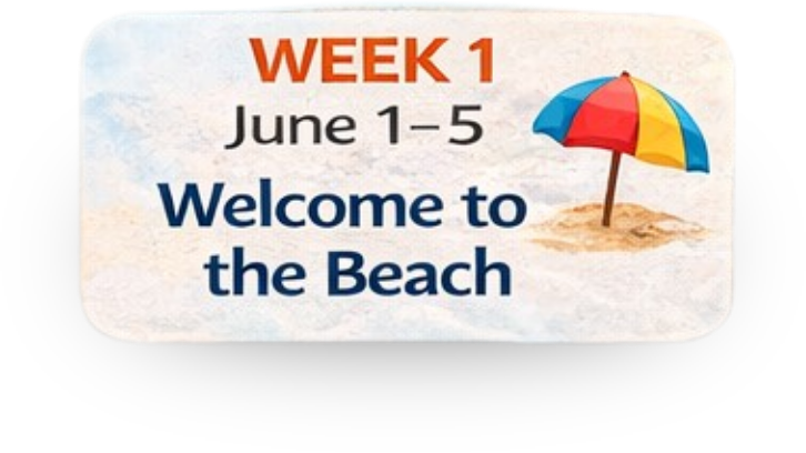 Camp Hope Week 1 will be held from June 1-5 our theme for the week will be Welcome to the Beach