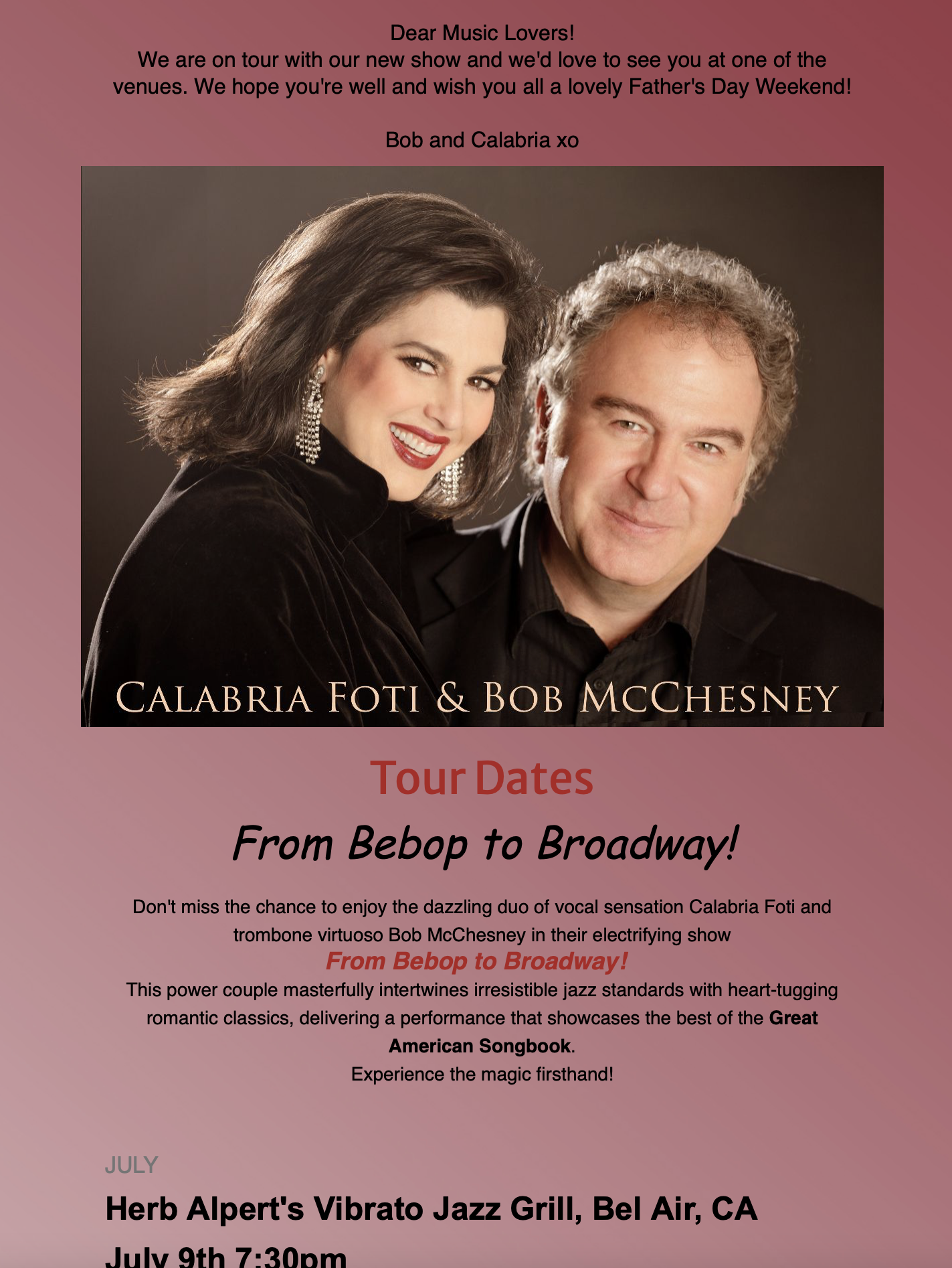 Calabria Foti &amp; Bob McChesney at Vibrato's!