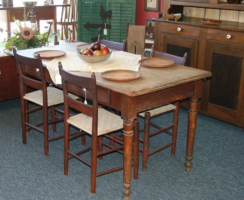 Farm Table with Antiques