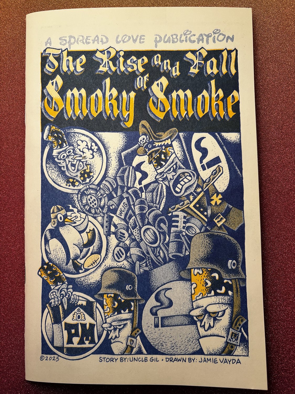 "The Rise and Fall of Smoky Smoke" risograph comic by Jamie Vayda & Uncle Gil