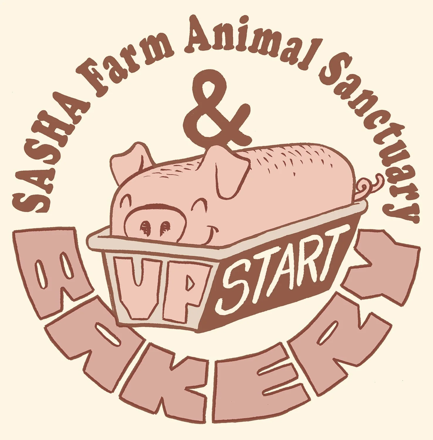 "PigLoaf"
Shirt design for pop-up fundraising events collaborating between Upstart Bakery and various farm animal sanctuaries.
Client: Upstart Bakery
