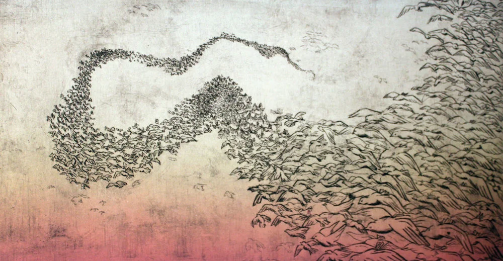 Sunset Wave Intaglio monoprint SOLD