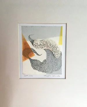 Drift XVIII Monotype, copper etching, hand cut paper 8" x 10" x 2" SOLD