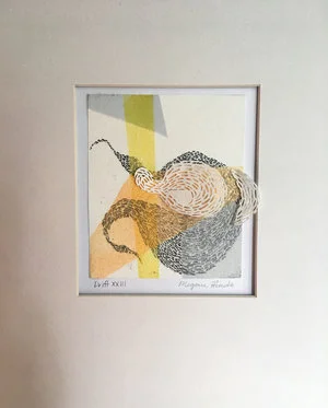 Drift XXIII Monotype, copper etching, hand cut paper 8" x 10" x 2" SOLD