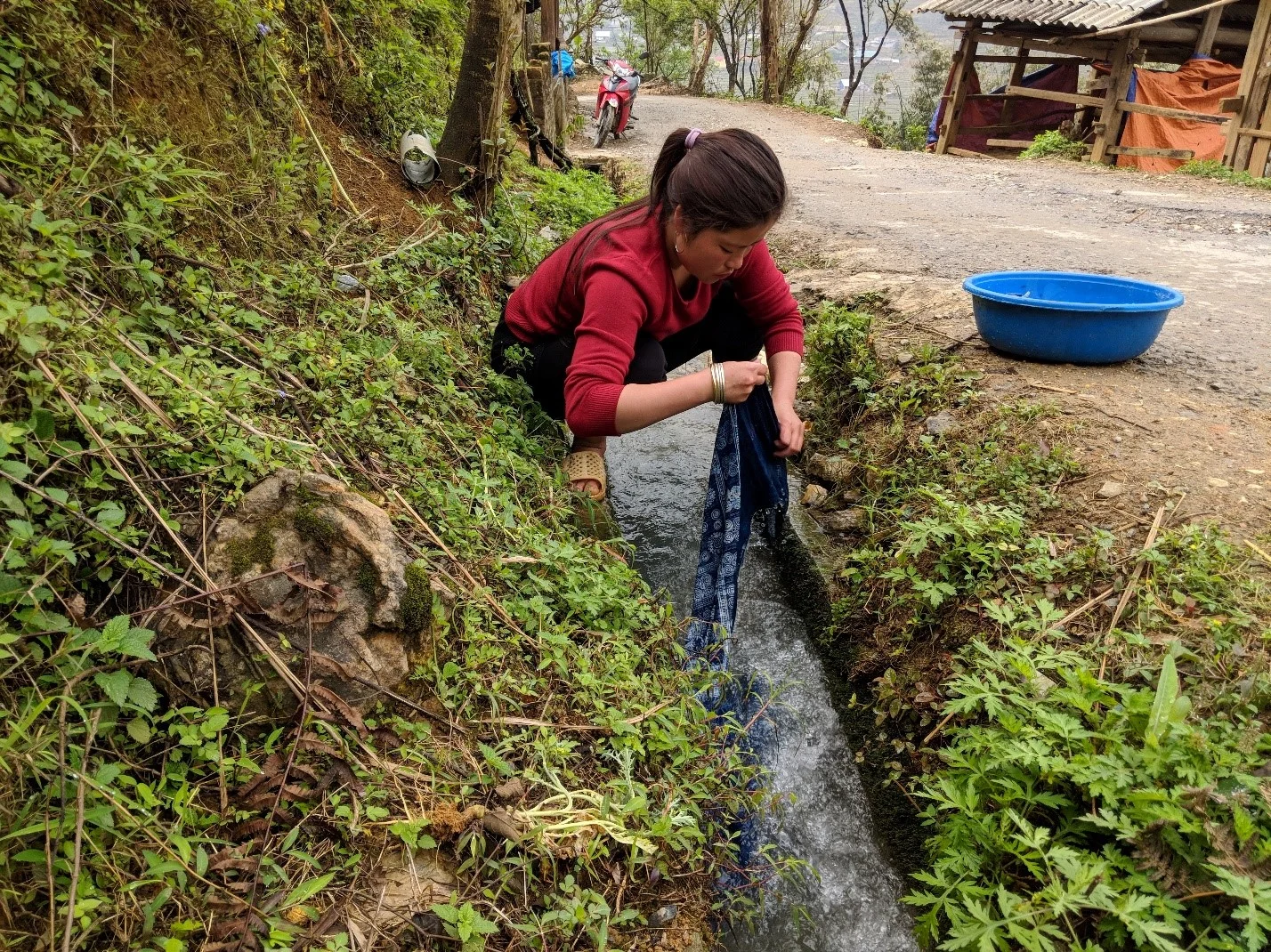 Wash the fabric to remove the remaining wax residue