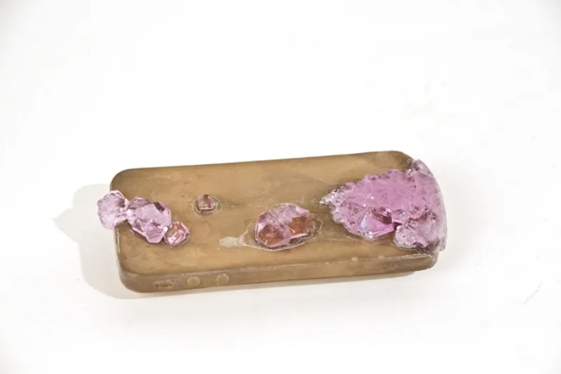 Device Intelligence, 2015, bronze, grown crystals, 4 7/8” x 2 1/4” x 3/4”