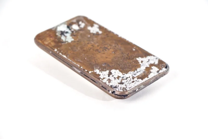 Device Intelligence, 2015, bronze, grown crystals, 4 3/4” x 2 1/2” x 5/8”