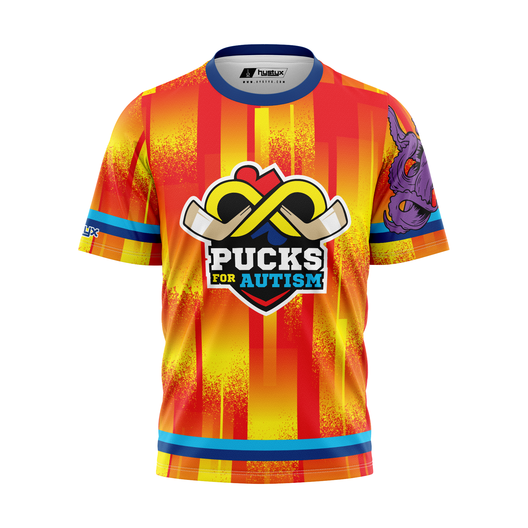 Pucks for Autism - GR-Yellow -FRONT- 3d mock.png