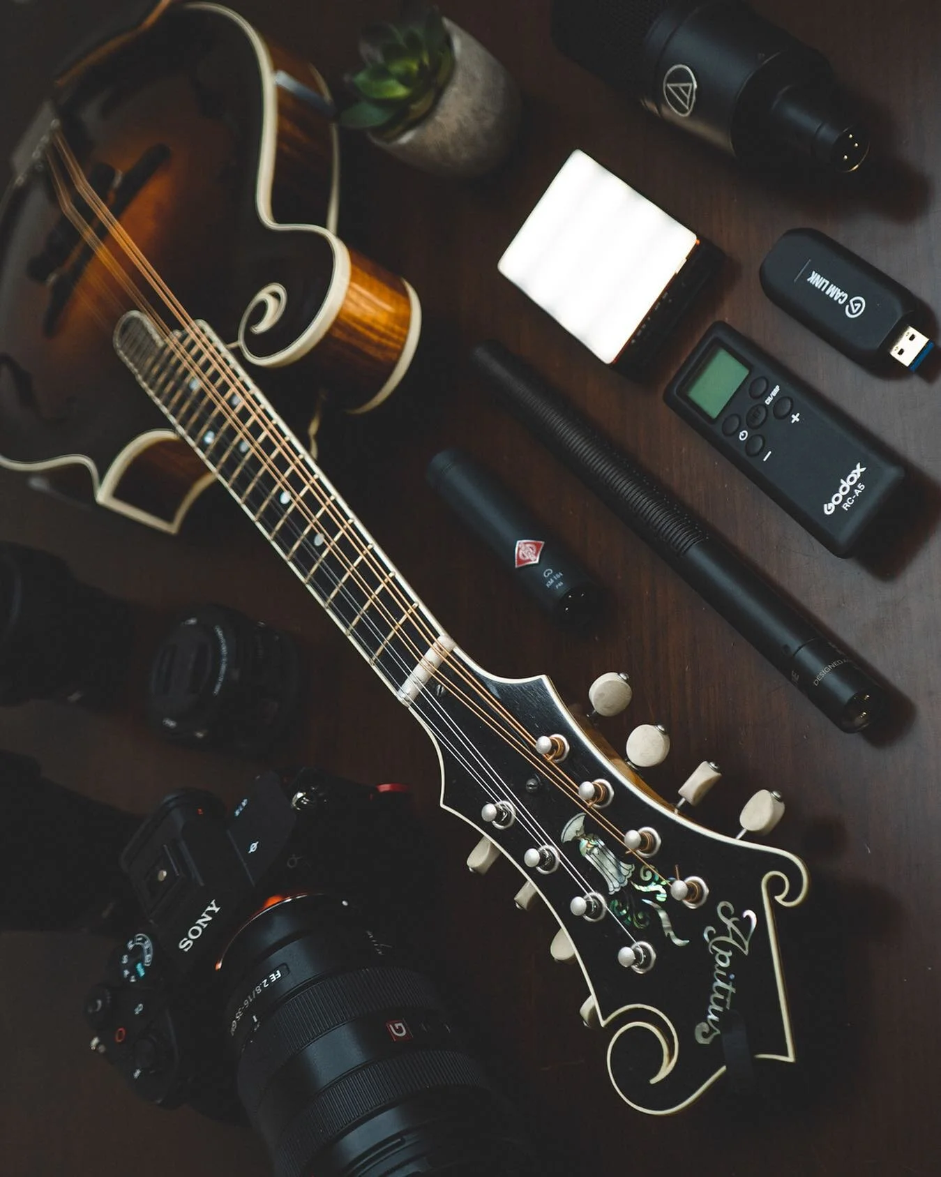 Mandolin and tech??? New video coming soon! 

#mandolin #camera #microphone #lighting #gear #video