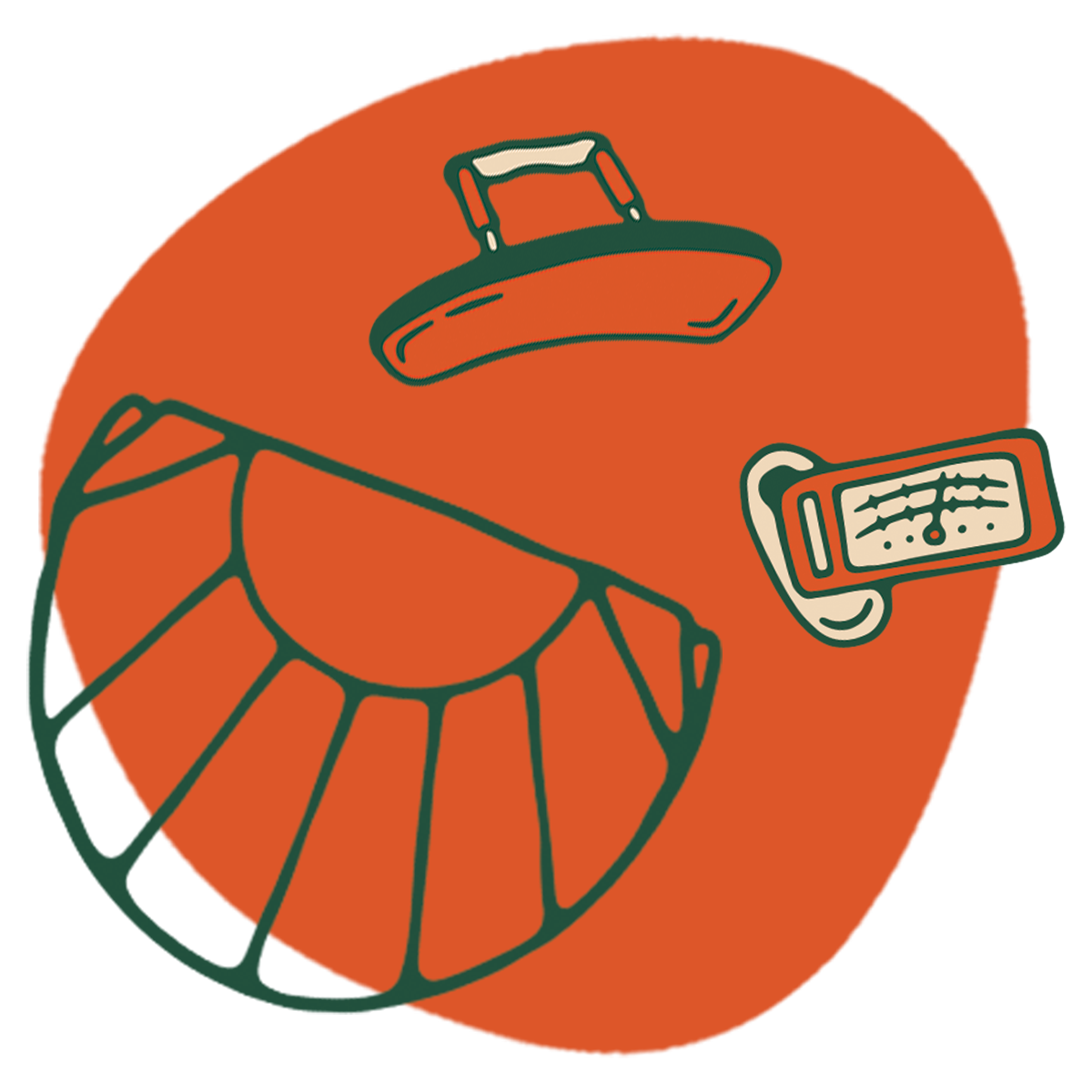 Illustration mandolin accessories.
