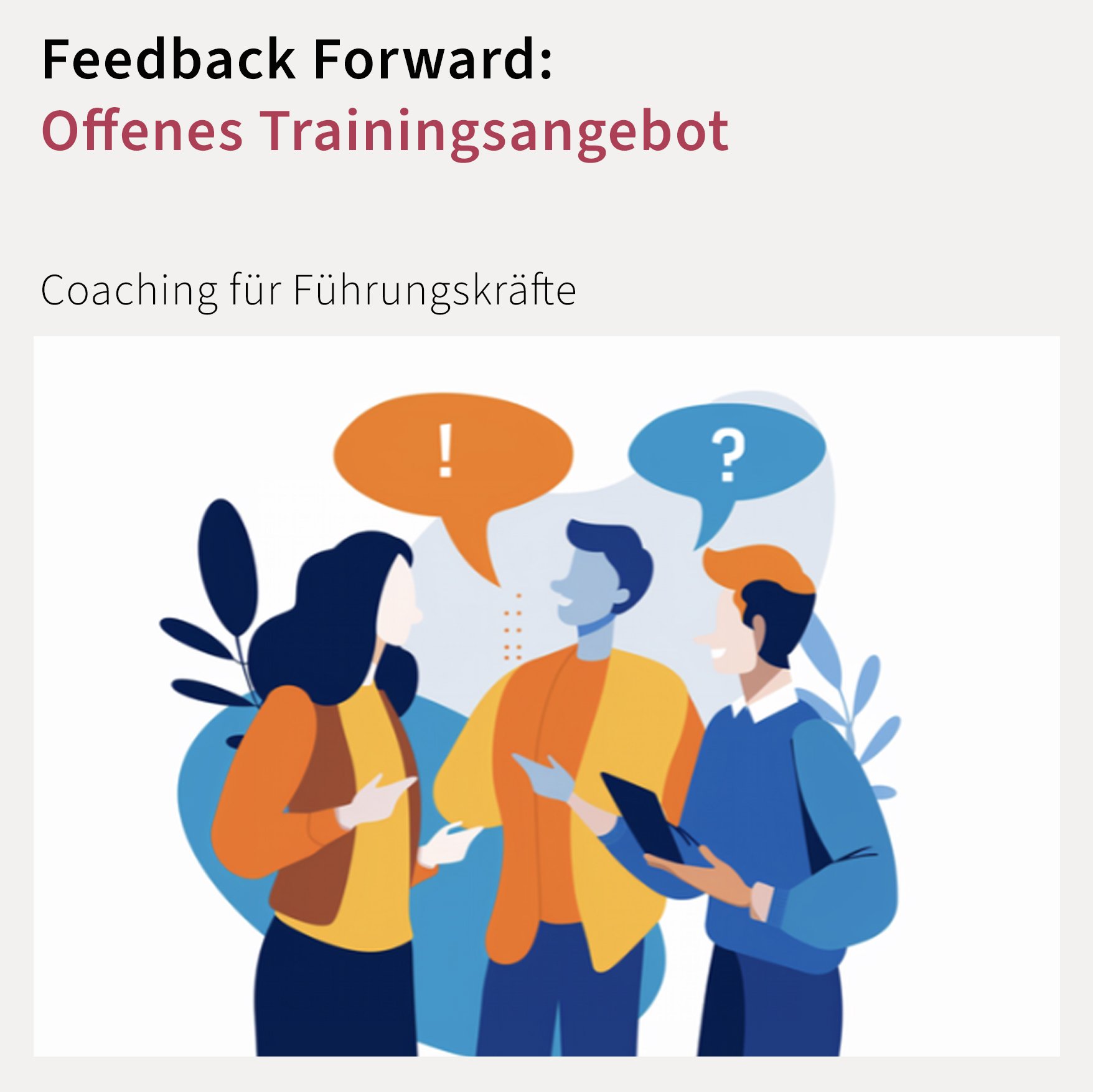 Feedback Forward – Offenes Trainingsangebot am 25.10.2024