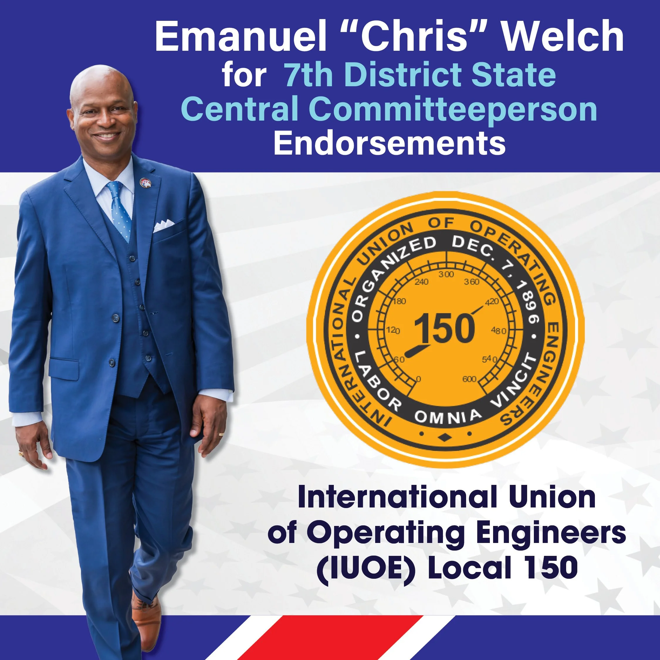 IUOE Local 150 Leads in Labor Endorsement for Speaker Welch’s State Central Run 