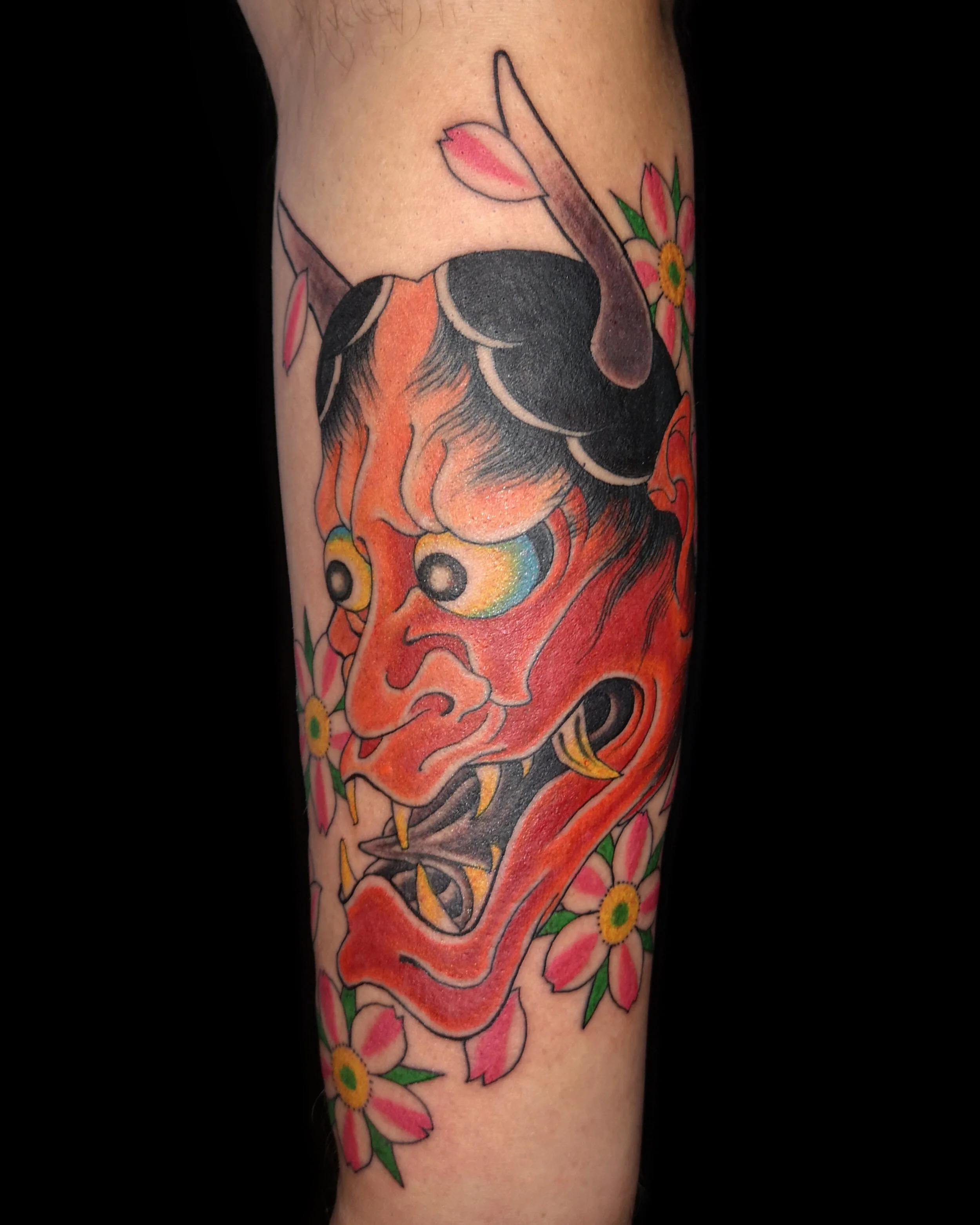  Red hannya tattoo by Aaron Hewitt  