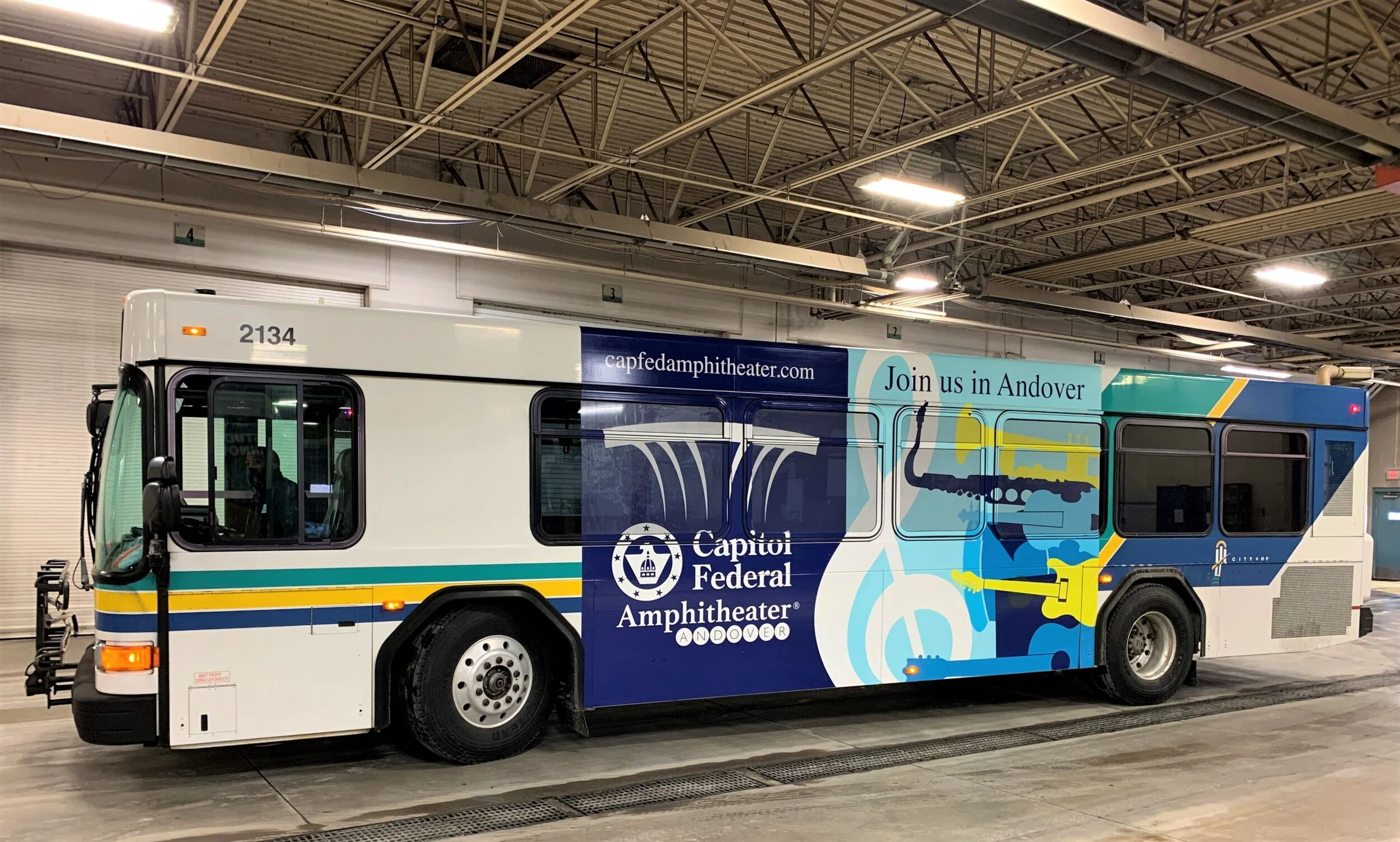 Installed Bus Ad for the Andover Amphitheater 