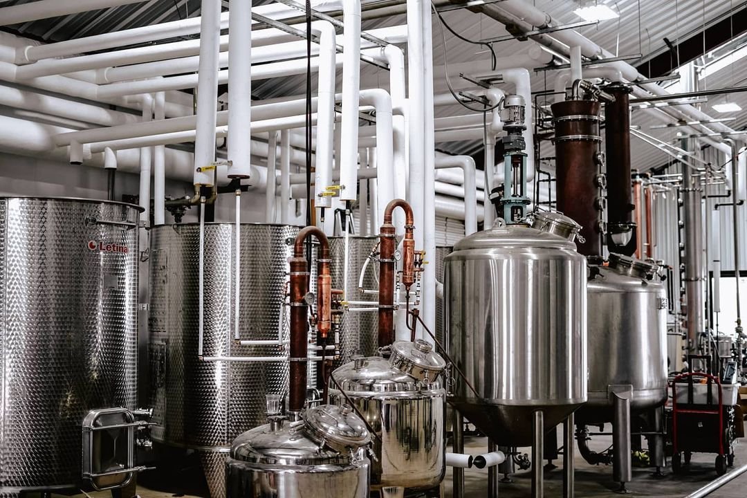 Fermentation containers in the Treaty Oak Distillery 