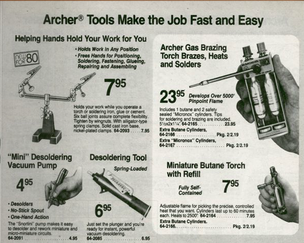 Archer Torch 1980 RadioShack Catalog