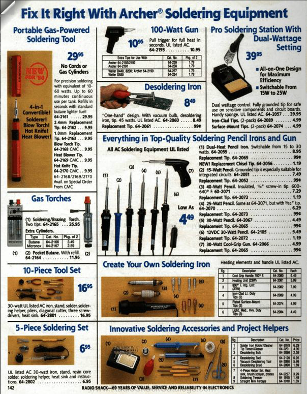 Archer Torch Model- B 1990 RadioShack Catalog
