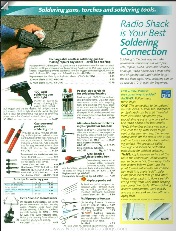 Archer Torch Model-B 1995 RadioShack Catalog