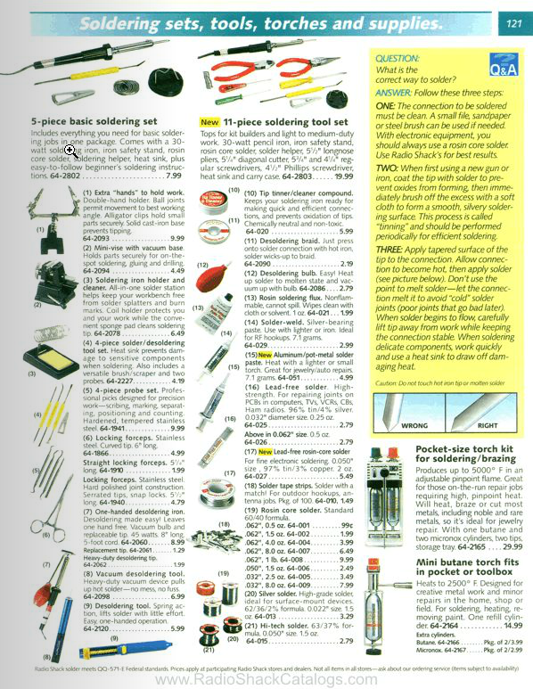 Archer Torch Model-B 1996 RadioShack Catalog