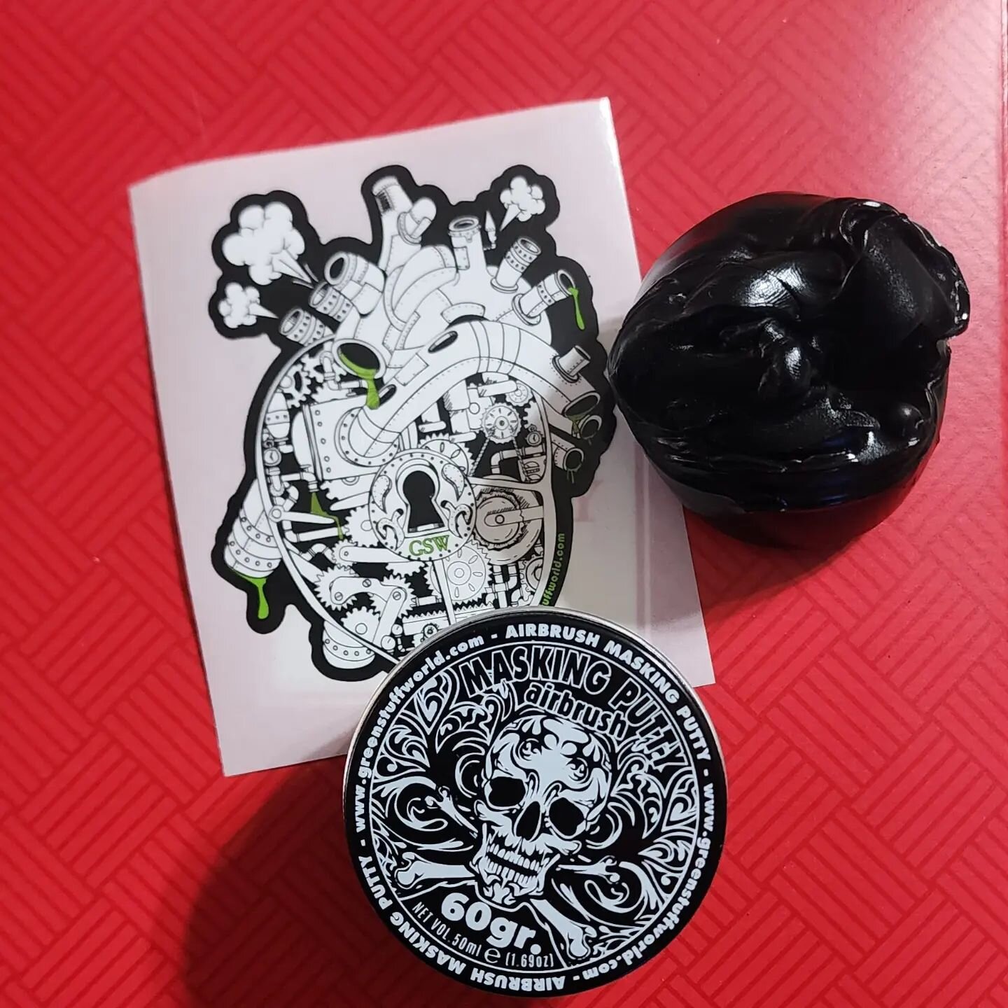 Cool sticker ... going to see how this putty works out @greenstuffworld #greenstuffworld #putty #airbrushputty#maskingputty