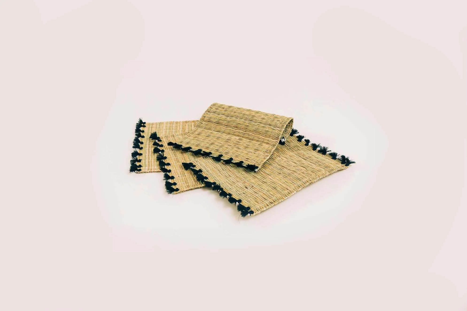 Lot Sets de table en osier - noir