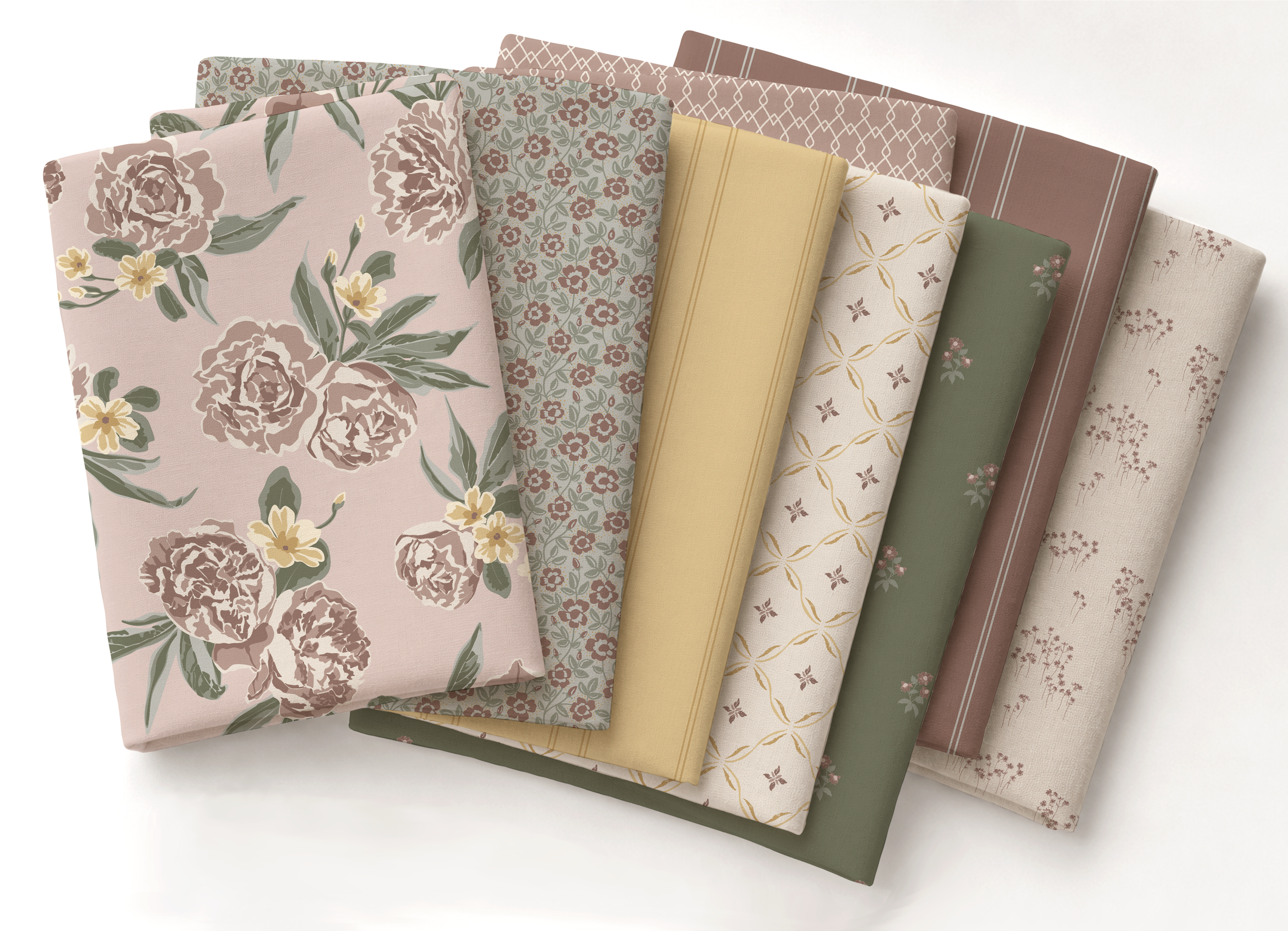 Heirloom Bloom pattern collection overview featuring romantic cottage florals and coordinates by rePaperedShop.