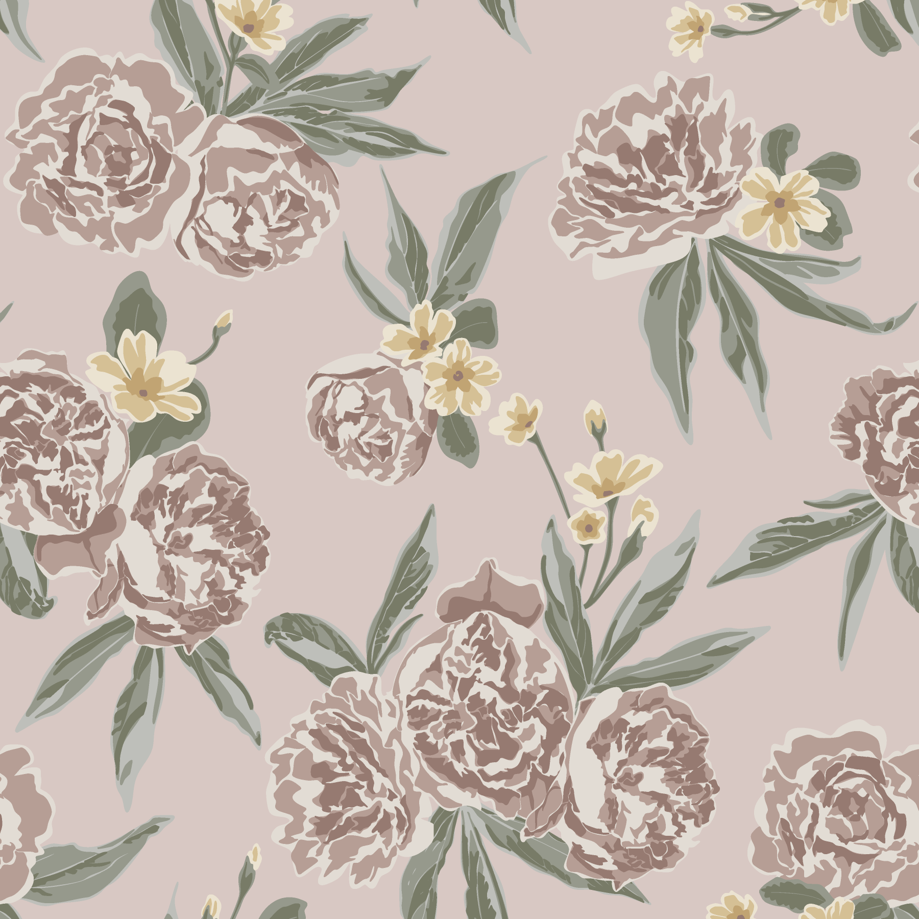 Peony Pathways floral wallpaper from the Heirloom Bloom collection by rePaperedShop.