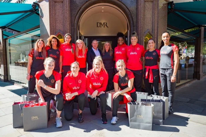 England Ladies Netball Team, recently occupied the new showroom, all 12 of them!