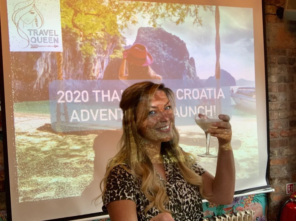 Travel Queen Founder Melanie Stephens presenting the 2020 Croatia and Thailand Adventure tours