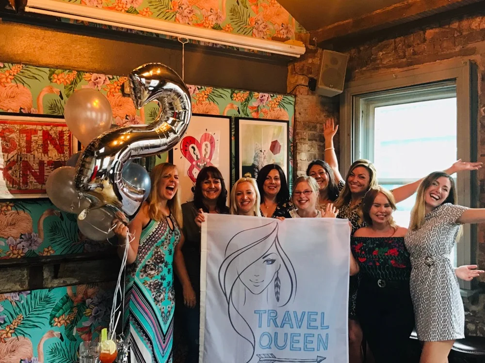 Rachel Ladd, Tina Morrison, Kim Talbot, Kirstie Wilson, Hana Kay, Rachel Whittle, Travel Queen Founder Melanie Stephens, Bex Cain and Carly Davies