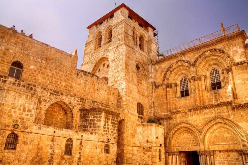 Exterior of the Church of the Holy Sepulcher courtesy of Noam Chen for the  Israeli Ministry of Tourism.jpg