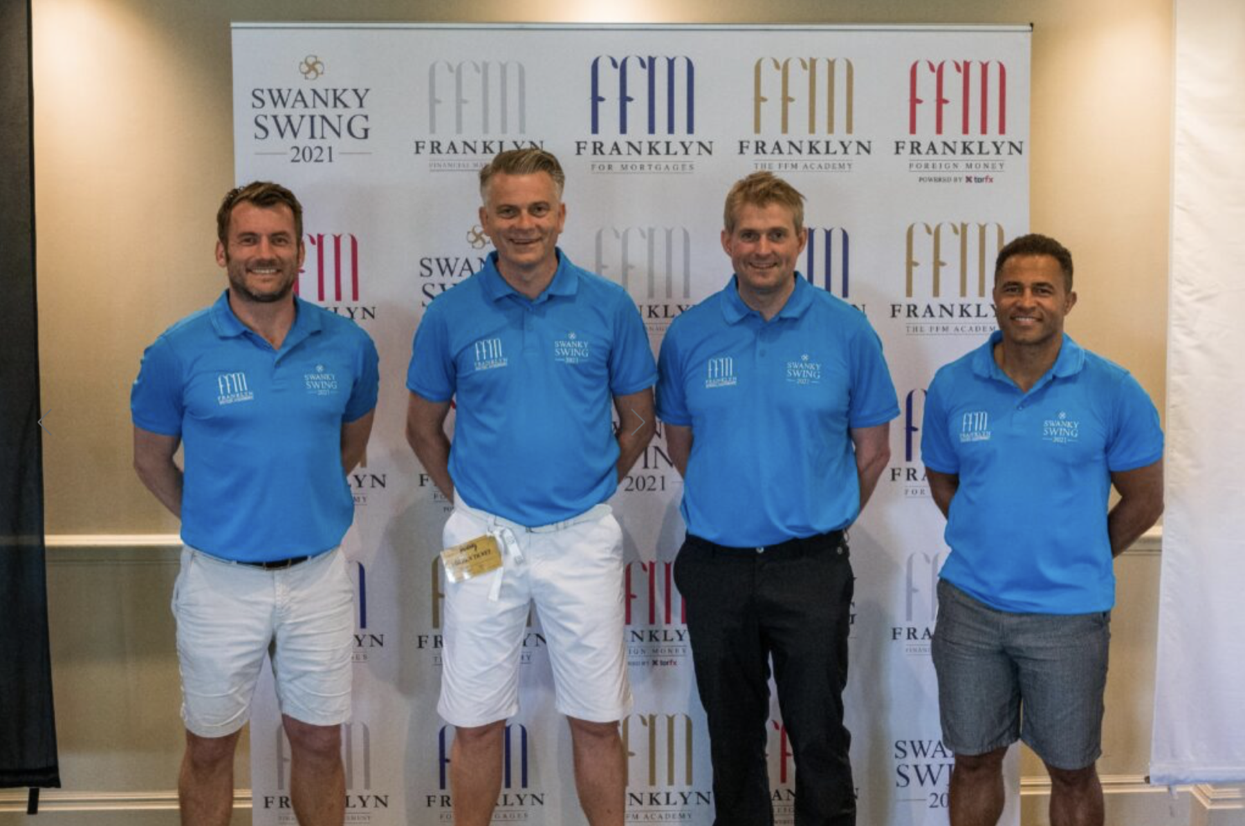  Former England Internationals and Sale Sharks Directors, Mark Cueto (far left) and Jason Robinson (far right), with FFM Managing Director, Andrew Chatterton (middle left) and Business Relations Director, Ian Cottrill (middle right) 