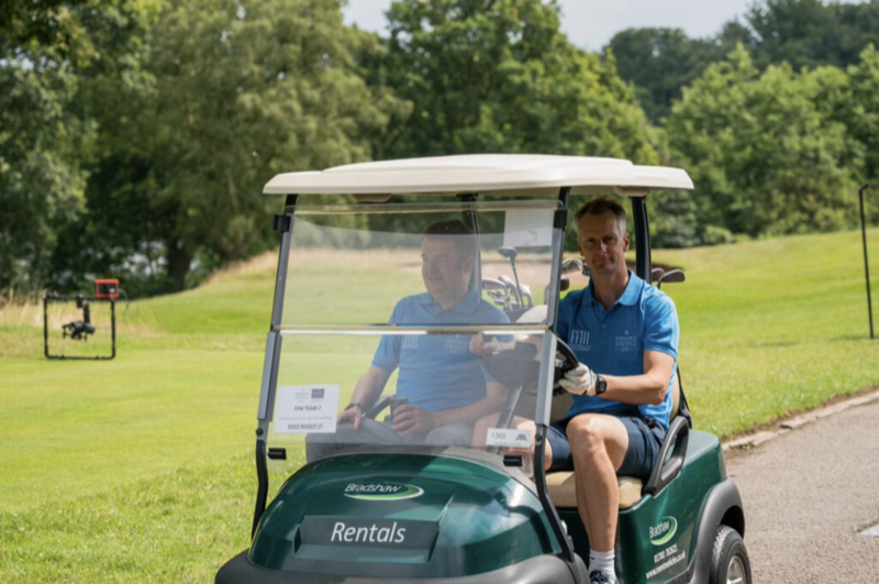  Swanky Swing golfers took to the course in style with every team having a golf buggy thanks to the official Golf Buggy sponsors, Hammond McNulty Accountants 
