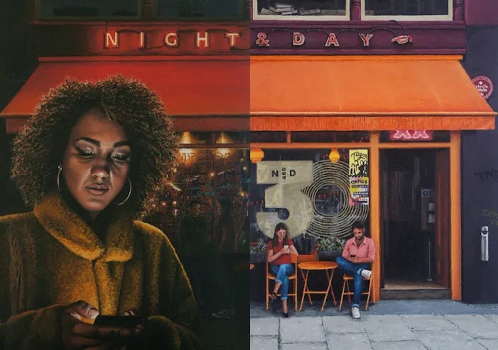 Night and Day (diptych) Peter Davis, Saul Hay Gallery.jpg