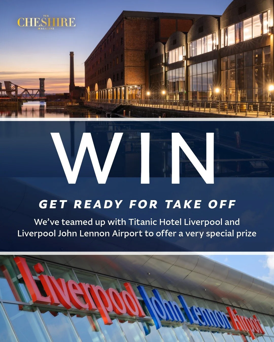 ✨ COMPETITION TIME ✨

GET READY FOR TAKE OFF!
We&rsquo;ve teamed up with Titanic Hotel Liverpool and Liverpool John Lennon Airport to offer a very special prize

✨One lucky winner will receive:

▪An overnight stay for 2 at Titanic Hotel Liverpool 
▪A