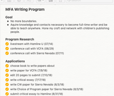 The start of my crazy list… it gets crazier.