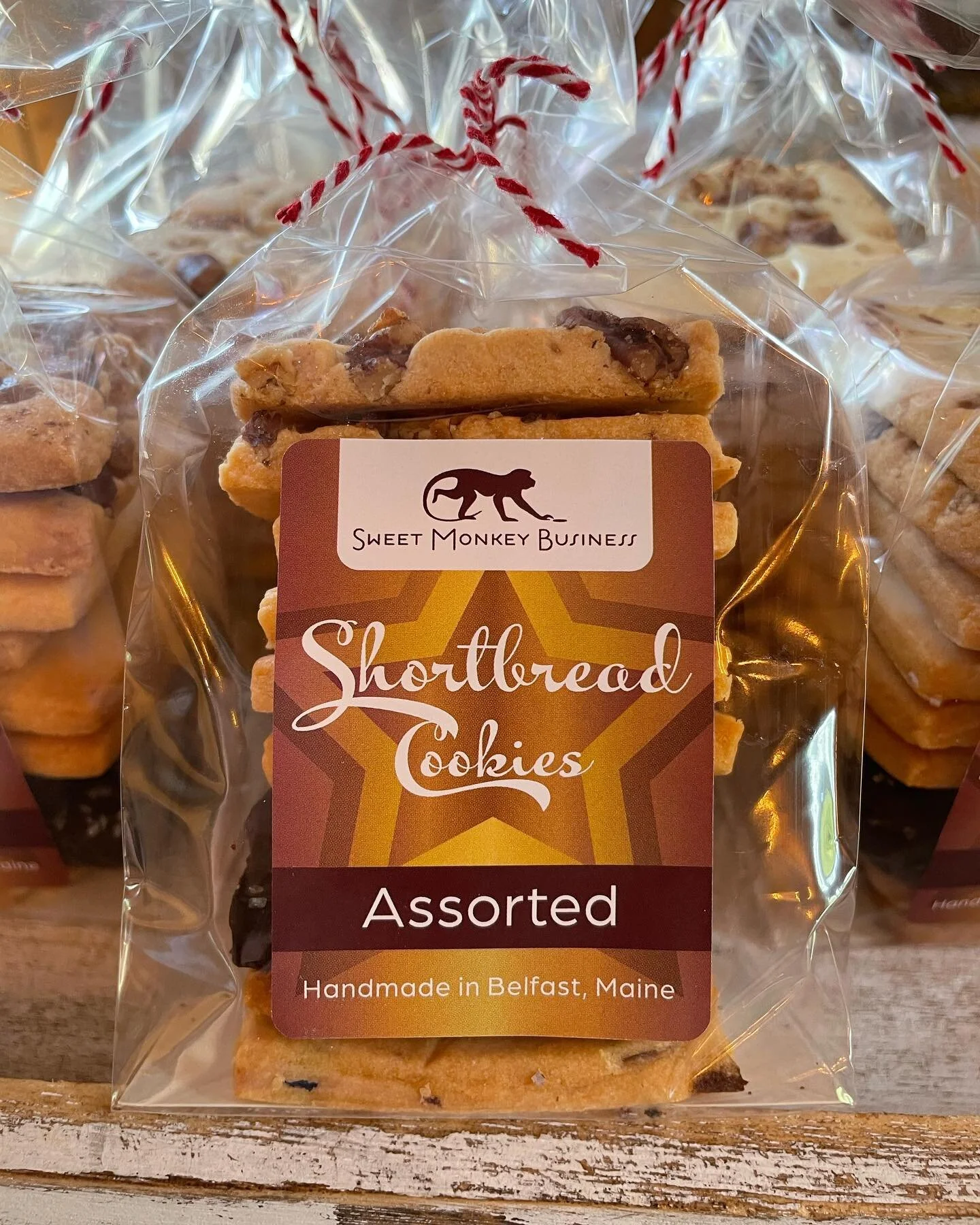 @sweetmonkeybusiness Assorted Shortbread Cookies, handmade in Belfast, are back in stock at @wildgracefarmstore ! 🐵 🤎